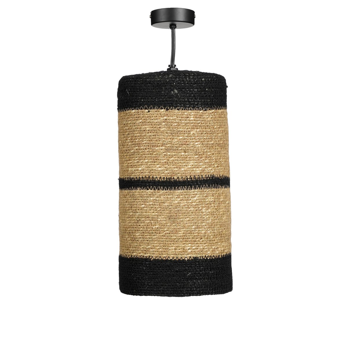 Jinx Hanglamp - H30 x Ø15 cm - Jute - Zwart