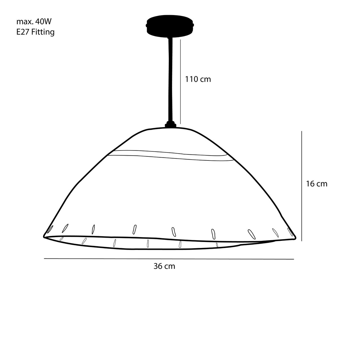 Joulz Hanglamp - H16 x Ø36 cm - Jute - Lichtbruin