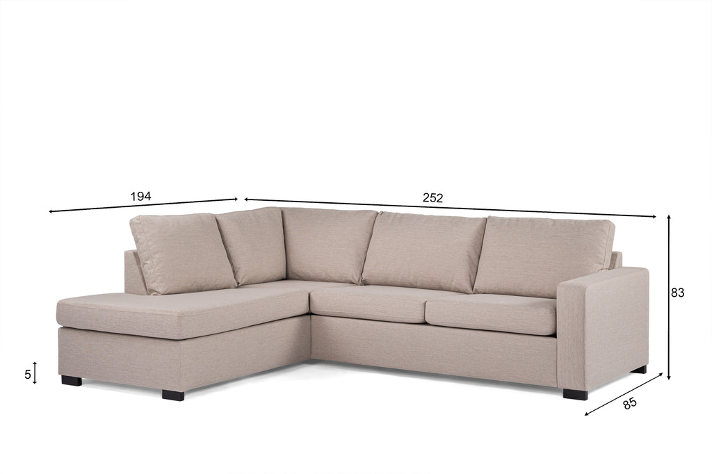 3 seater corner right, fabric Inari 22, I460 beige