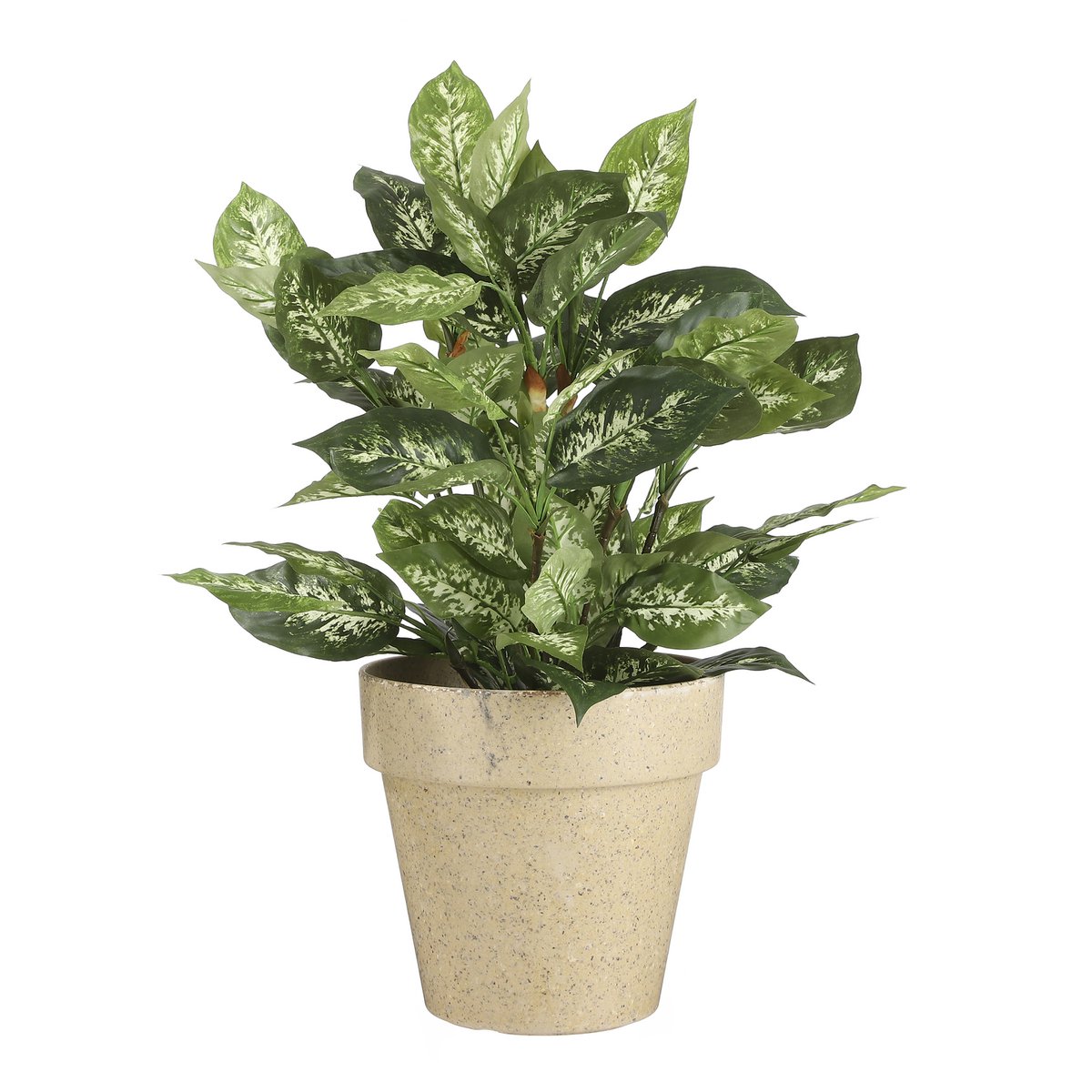 Dieffenbachia Kunstplant in Bloempot Stan - H70 x Ø55 cm - Groen