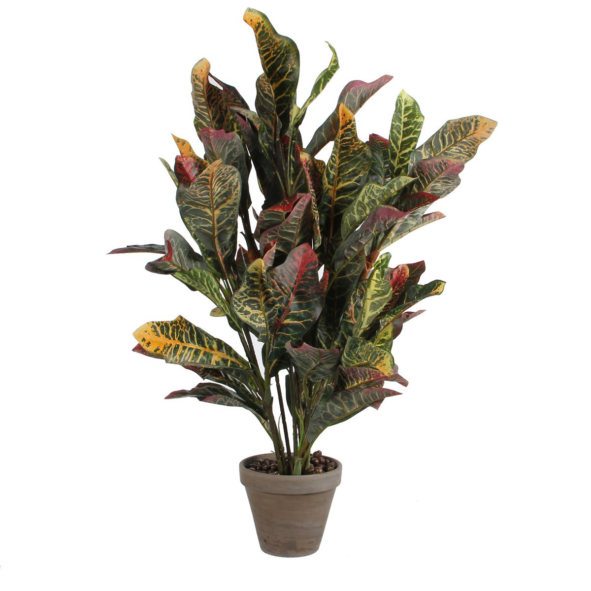 Croton Kunstplant in Bloempot Stan - H73 x Ø40 cm - Bont