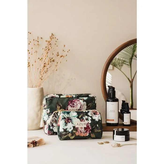 Make-up tas Olive | Velvet | Plastic-free