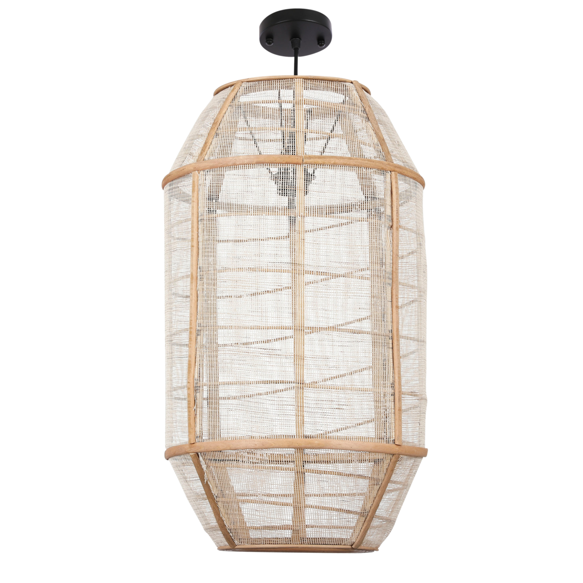 Pella Hanglamp - H58 x Ø33 cm - Linnen - Beige